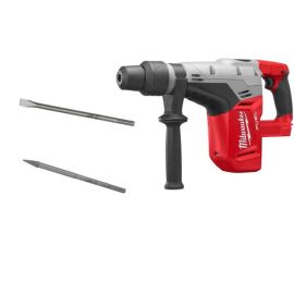 Set mit Milwaukee Akku-Kombihammer mit Flach- und Spitzmeißel und Bohrerfett