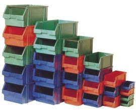 Semi-open container L460/425xW306xH230mm PS green LA-KA-PE