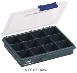 Component box W175xD143xH32mm 12 compartments transparent dark blue RAACO