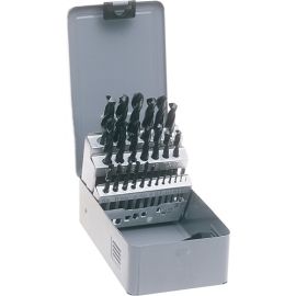 Twist drill set DIN338 type N nom dm 1-13x0.5 mm HSS 25 pc. metal cassette