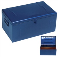 Sheet steel case 830x440x340mm w.handles lockable sheet steel blue PROMAT