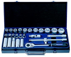 Steckschlüsselsatz 1/2 Zoll 27 tlg. 10-32 mm 6 KT Hebelumschaltk. 36 Z. PROMAT