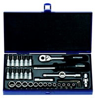 Steckschlüsselsatz 1/4 Zoll 36 tlg. 4-14 mm 6 KT, PH/PZD/TX Hebelumschaltk.20 Z.