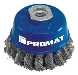 Topfbürste D.80mm M14 Drahtstärke 0,5mm VA-Draht 8500min-¹