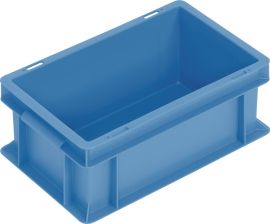 Transportbehälter L300xB200xH120mm blau PP Muschelgr.Seitenwände geschl.