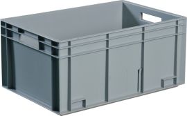 Transportbehälter L600xB400xH170mm grau PP Durchfassgr.Seitenwände geschl.