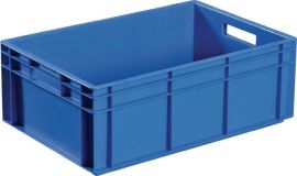 Transportbehälter L600xB400xH420mm blau PP Durchfassgr.Seitenwände geschl