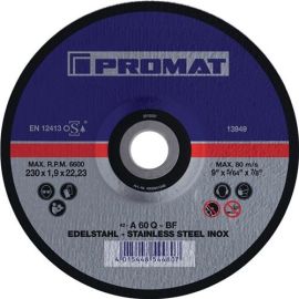 Cutting disc INOX stainless steel D125x1mm straight INOX stainless steel bore 22