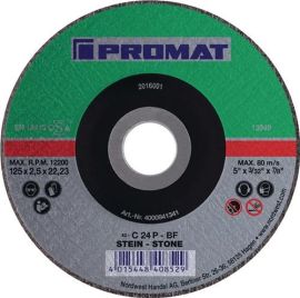 Cutting disc D125x2.5mm offset stone bore 22.23 mm PROMAT