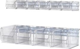 Wall rail H130xW602xD200mm steel galvanised with semi-open containers 4 x MK4 tr