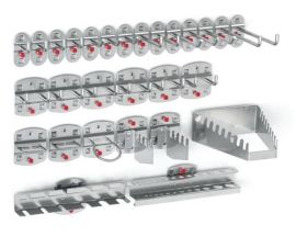Tool holder set 28-pc. plastic coated suit. f. pegboards 14 hooks/6 double hooks