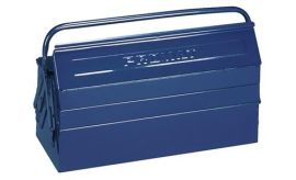 Tool box W.430xD.200xH.150mm 3pc. lockable sheet steel blue folding handle PROMA