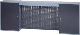 Werkzeugschrank H600xB1600xT190mm silber anthrazit 4 Lochrückwände,2 Türen