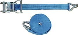 Lashing strap EN 12195-2 length 6 m width 35 mm with ratchet + claw hook LC U 20