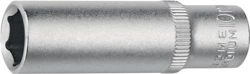 Deep socket bit 1/4 inch hexagon, long width across flats 6 mm length 60 mm Deep socket bit 1/4 inch hexagon, long width across flats 6 mm length 60 mm