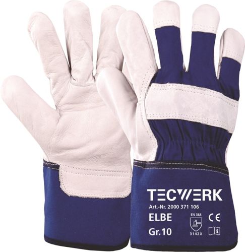 Handschuhe Elbe Gr.10 blau Leder EN 388 Kat.II  Handschuhe Elbe Gr.10 blau Leder EN 388 Kat.II
