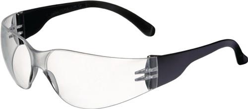 Basic Schutzbrille Schwarz Weiß Gelb EN 166 Verstellbare Bügel Kratzfest Neu DE 